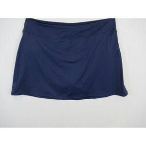 Lands End Swim Skirt Skort Bottoms Women Size 10 Solid Blue Swimsuit